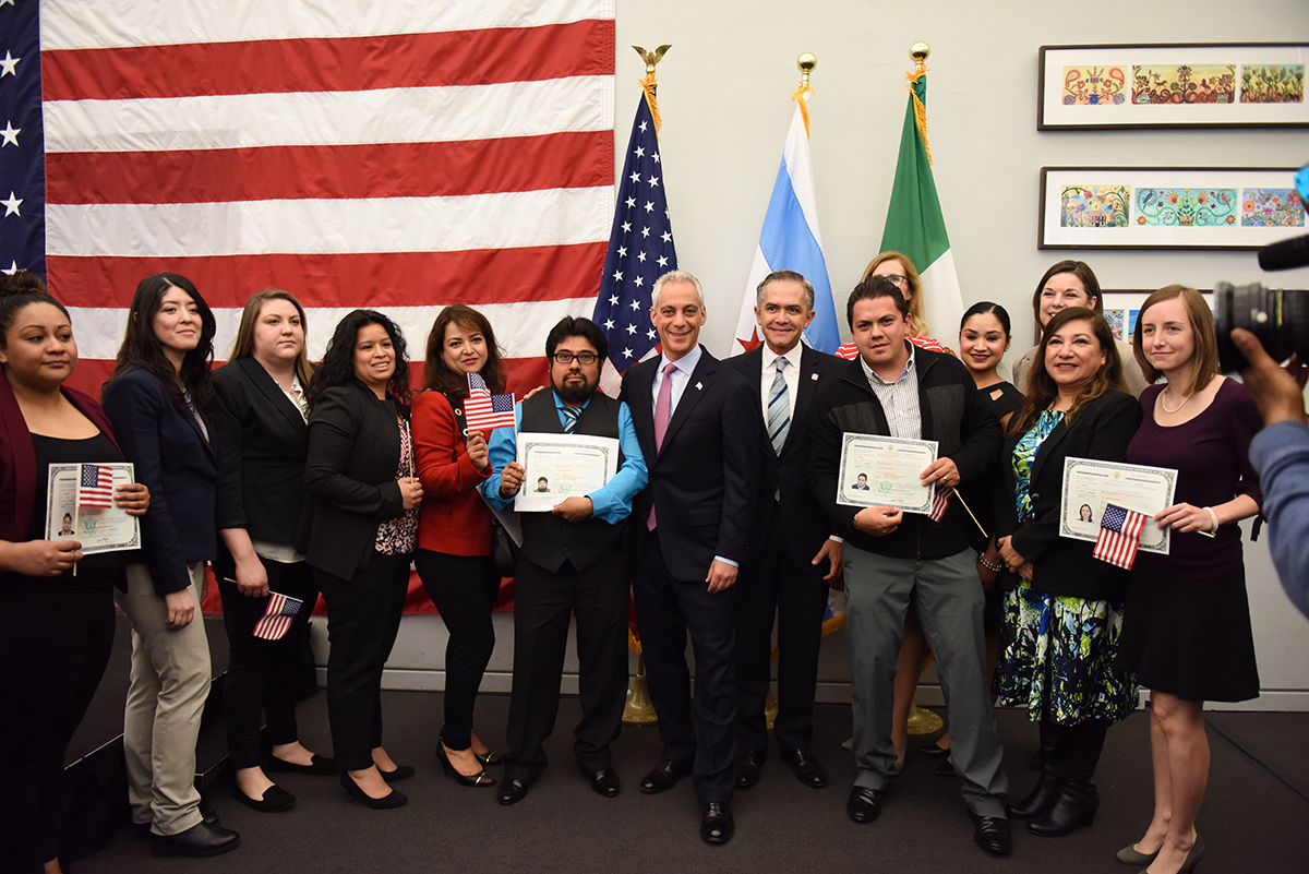 Mayor Emanuel Hosts Naturalization Ceremony